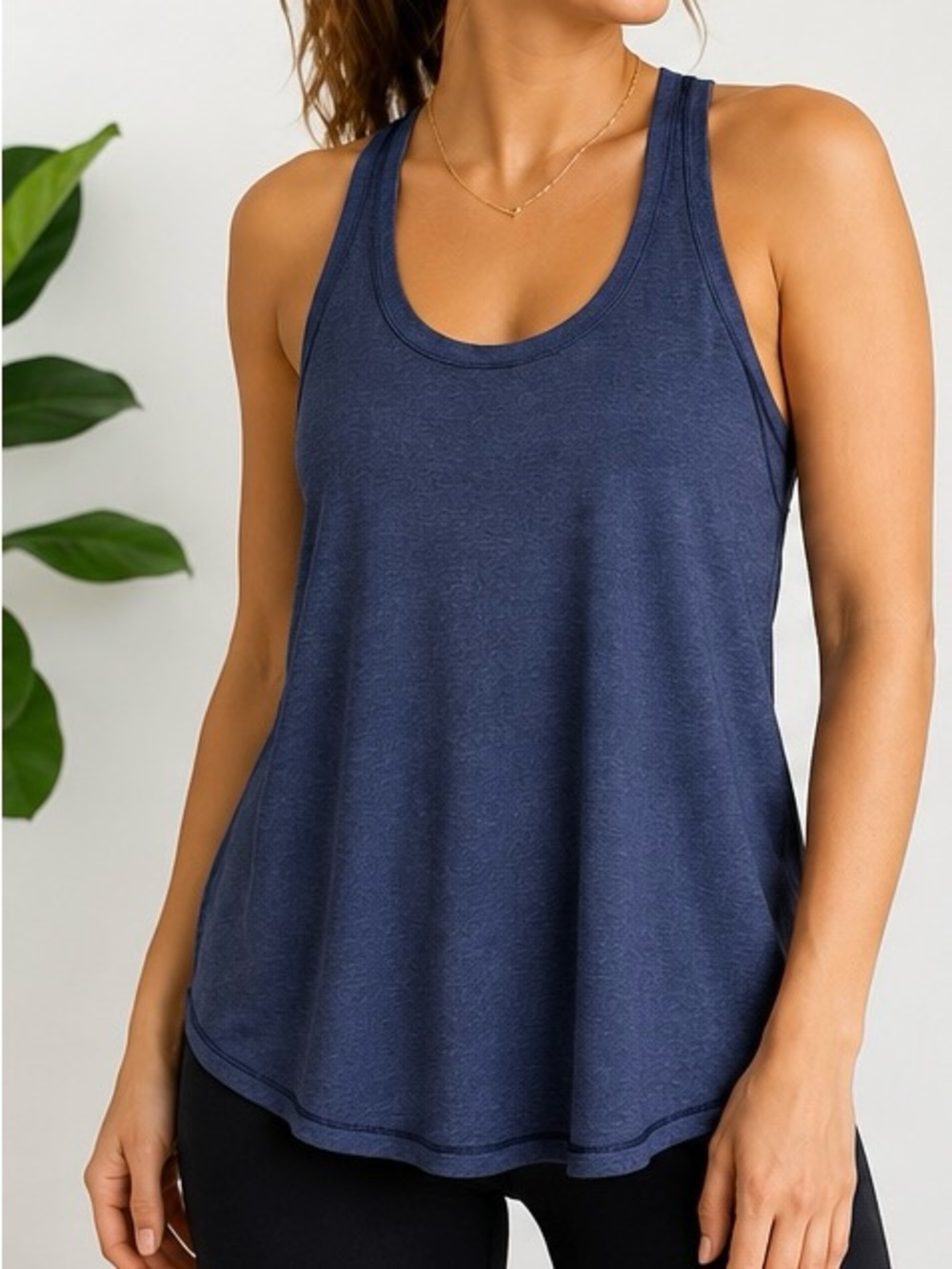 Lululemon Essential Racerback Tank Top | Heathered Navy | Size 6